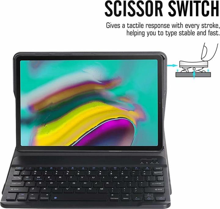 Produktbild Lobwerk 2in1 Keyboard Cover für Samsung Galaxy Tab S5e T720 T725 Case Tastatur Schutz Hülle Blau