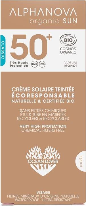 Produktbild Alphanova SUN Creme Bio golden getönt SPF50+ ohne Nanopartikel Tb 50 g (Sonnencreme, SPF 50+, 50 g)
