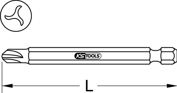Produktbild KS Tools 1/4 Bit für TRIWING®-Schrauben. 75mm. 6mm 911.752 (#6)