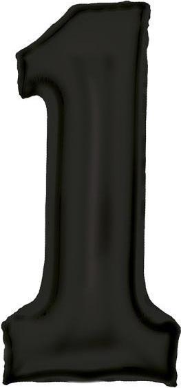 Image du produit Amscan Maxi ballon plastique chiffre 1 noir satiné (1 x)