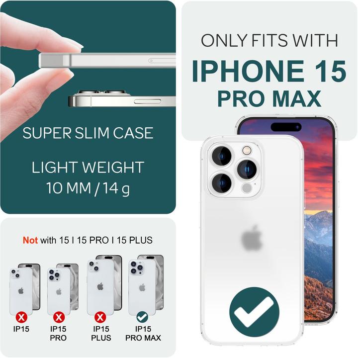 Immagine prodotto Nalia Custodia rigida estremamente sottile da 0,3 mm opaca (Apple iPhone 15 Pro Max)
