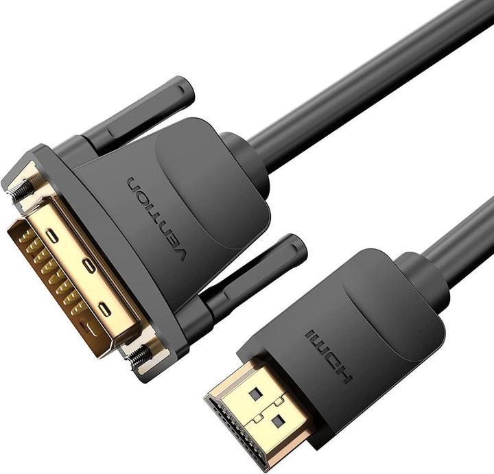 Produktbild Vention DVI-D 24+1 zu HDMI 2.0 Kabel, schwarz - 2m (2 m, HDMI)