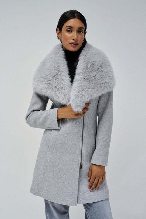 Immagine prodotto Salsa Jeans Wool Coat With Fur Collar (XL)