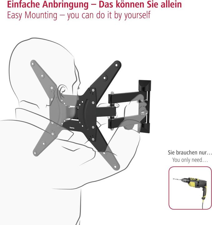 Actual product image Hama TV wall bracket (Wall, 165", 25 kg)