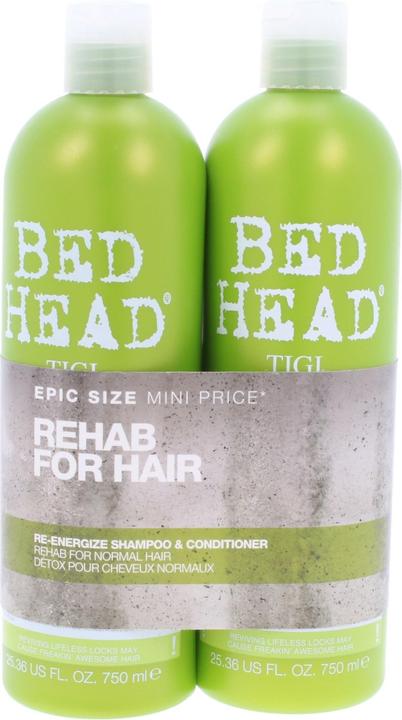 Image du produit Tigi Re-energize: Shampoo 750ml + Conditioner 750ml (1500 ml, Shampoing liquide)