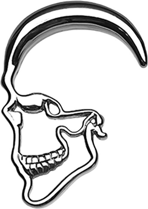 Star Piercing Ohrgewicht Spirale silber Totenkopf (ohne Messing, Chirurgenstahl 316L)