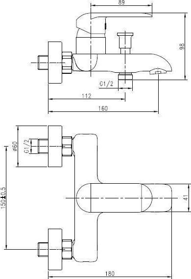 Produktbild Thema_lux BATH MIXER THEMA LUXDF12303. BLACK