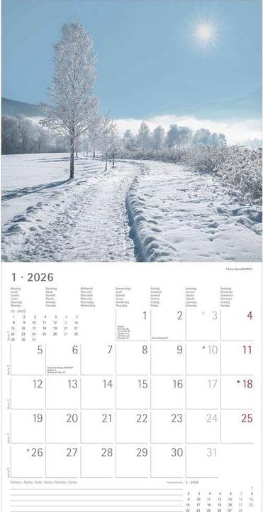Actual product image Alpha Edition Wege 2026 - Broschürenkalender 30x30 cm (30x60 geöffnet) - Kalender mit Platz für Notizen - Paths - (30 x 30 cm, Hardcover, German)