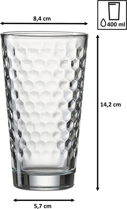 Immagine prodotto Ritzenhoff & Breker Longdrinkglas Favo klar 6ST 400ml (0.40 l, 6 x)