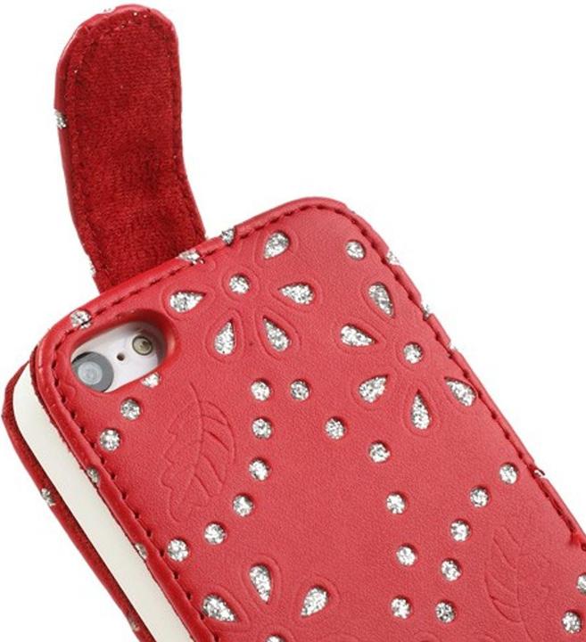 Produktbild König Design Schutzhülle Handy Case für Handy Apple iPhone 5c Strass Rot (Apple iPhone 5c)