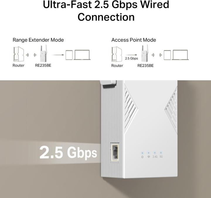 Actual product image TP-Link BE3600 Wi-Fi 7 Range ExtenderSPEED: 688 (2882 Mbit/s, 688 Mbit/s)