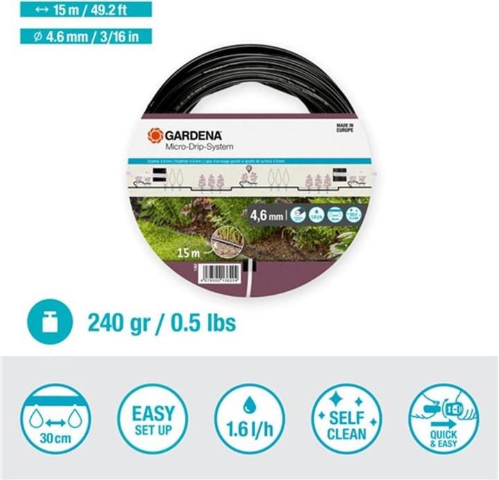 Produktbild Gardena Micro-Drip-System Tropfrohr oberirdisch (Tropfschlauch + Tropfrohr)