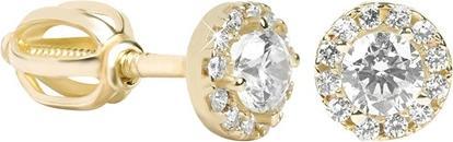 Brilio Gold round earrings with clear crystals 239 001 00806