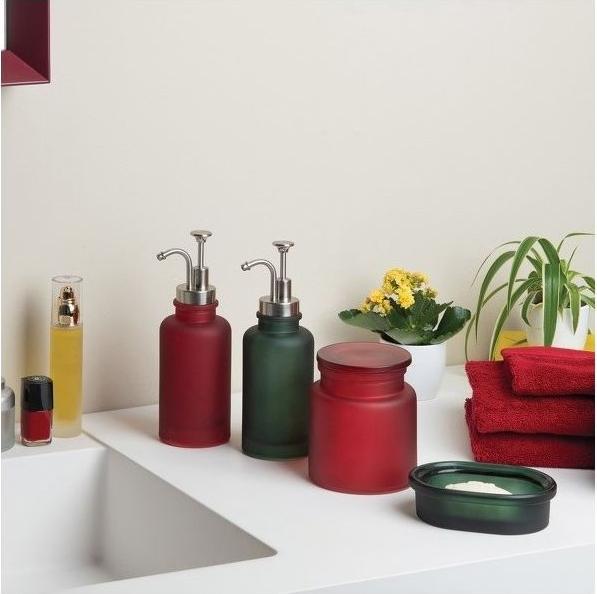 Actual product image spirella Toothbrush tumbler Yoko Dark green, glass (7.5 x 10.5 cm)