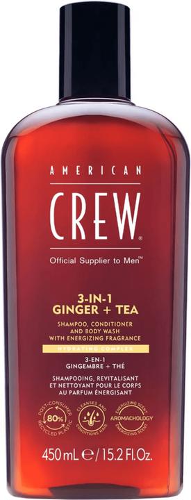Actual product image American Crew 3-in-1 Ginger & Tea Shampoo, Conditioner & Body Wash (450 ml, Liquid shampoo)
