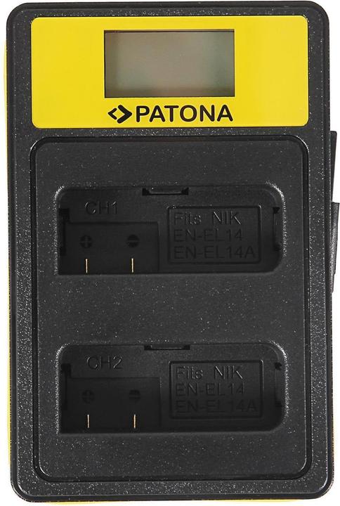 Produktbild Patona Ladegerät Smart Dual LCD USB Nikon Akku EN-EL14 (Kamera Akku Ladegerät)
