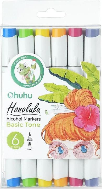 Immagine prodotto Ohuhu Pennarelli artistici Honolulu (6 pezzi) - colori base (Multicolore, 6 x)