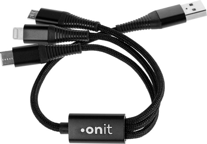Produktbild Onit USB A – USB C/Lightning/Micro USB B (0.20 m, USB 2.0, 12 W)