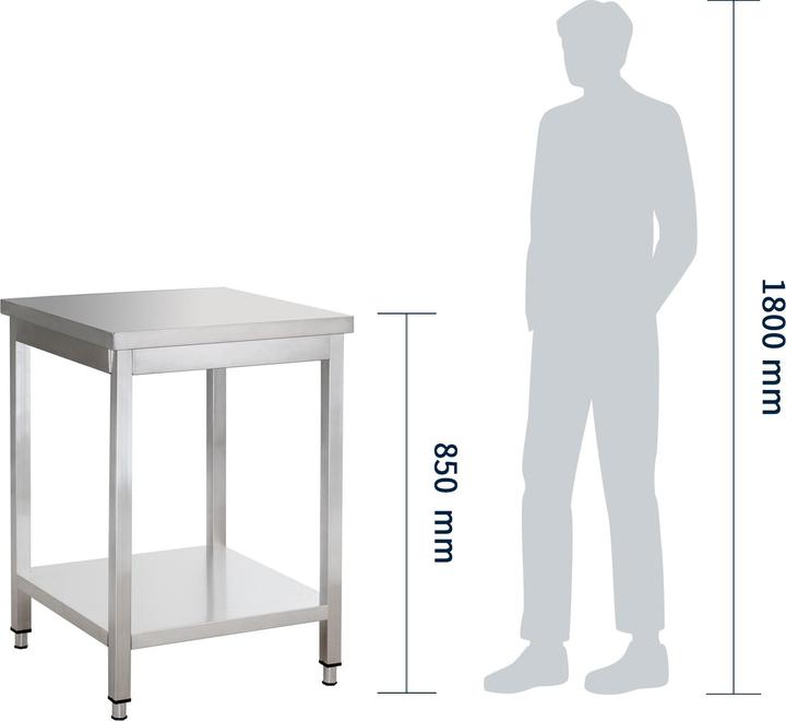 Image du produit Gastro Hero Table de travail en acier inoxydable Basic avec fond