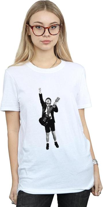 Immagine prodotto AC/DC Femme/Les femmes Angus Young - T-shirt boyfriend en coton avec découpes (S)
