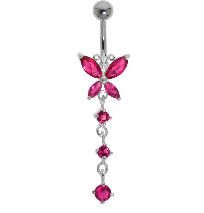 Bijouteria Bauchpiercing (Edelstahl, Silber 925, Kristall)