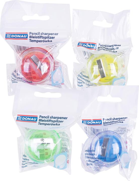 Actual product image Donau Pencil sharpener, plastic, 1 hole, large box, assorted colours