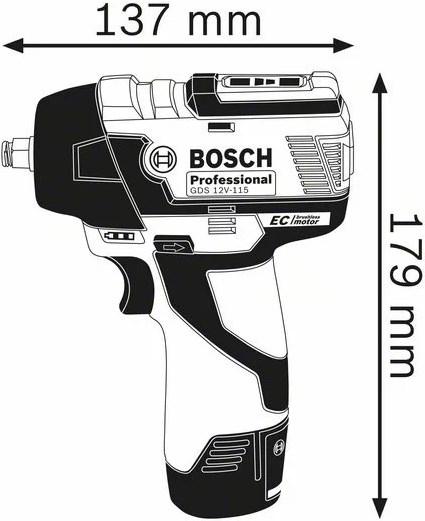 Actual product image Bosch Professional GDS 12V-115 (Rechargeable battery operated)