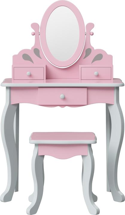 Actual product image Teamson Kids Kinder Schminktisch Rapunzel Inklusive Hocker in Pink und Grau