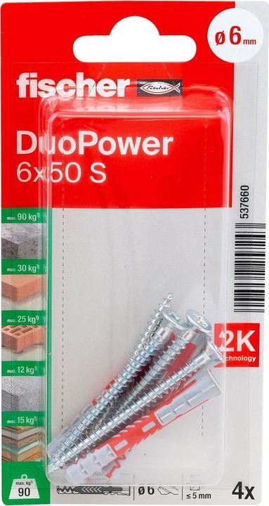 Produktbild Fischer DuoPower 6x50 S K (4) (4 Stk.)