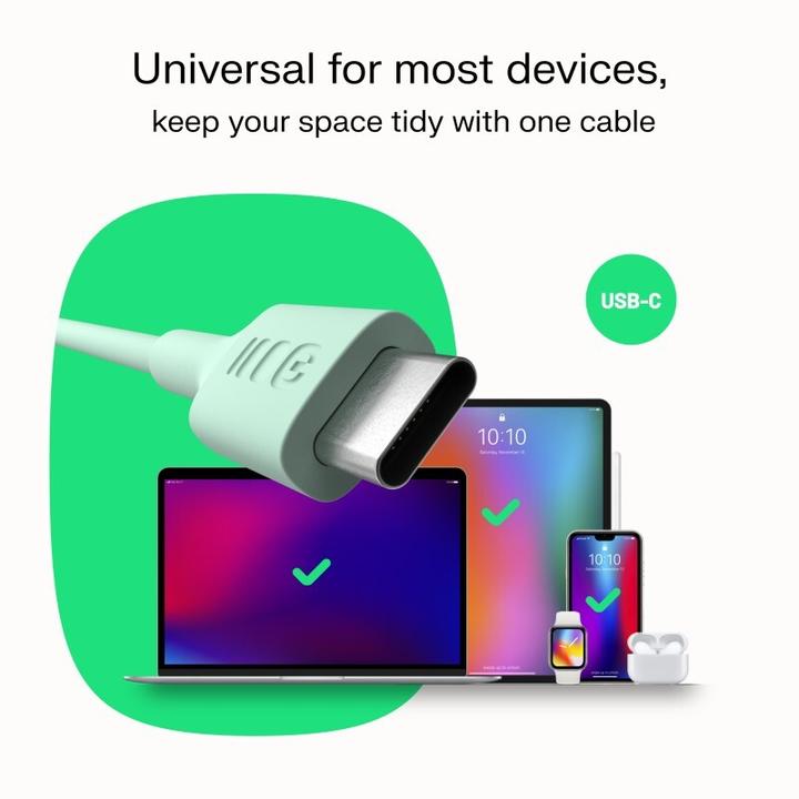 Produktbild GreenCell USB-C-zu-USB-C PowerFlex 100W Silikon-Kabel 1,2m schwarz (1.20 m, 100 W)