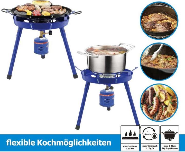 Produktbild B-Camping Camping Gasgrill für Gaskartusche mit Schraubventil