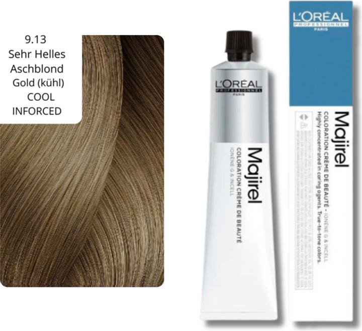 Produktbild L'Oréal Professionnel Majirel (9.13 Sehr helles Blond Asch Gold)