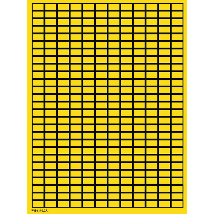 Actual product image Brady B-500, WOB-915-G.O.R., REWRITTEN labels, vinyl, yellow, 9 x 15 mm, removable (25 B