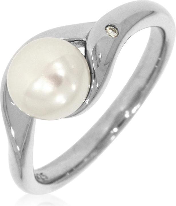 Xen Ring mit Diamant und Süsswasserzuchtperle