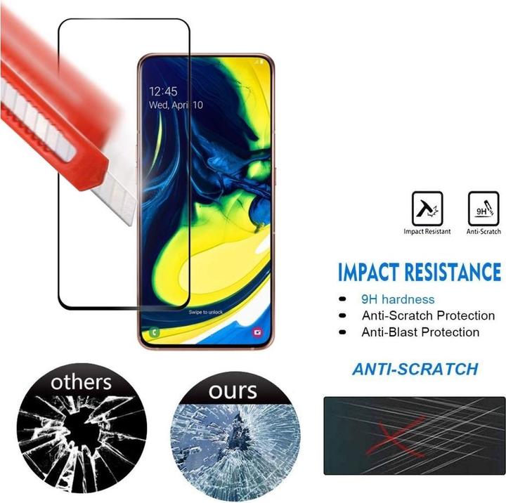 Image du produit Screenguard Samsung Galaxy A80 Full Screen Protection en verre blindé 2.5D 9H (1 pièce(s), Samsung Galaxy A80)