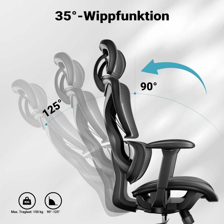 Produktbild Wiltec Ergonomischer Bürostuhl