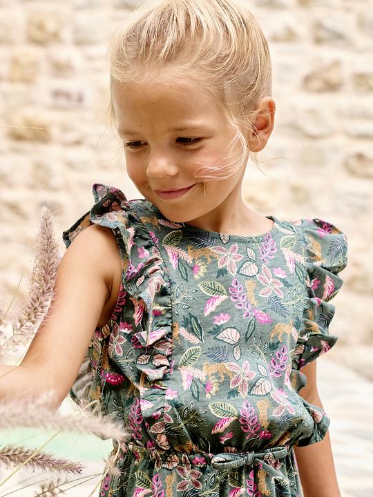 Produktbild Vertbaudet Bedrucktes Mädchen Jerseykleid mit Volantärmeln (98)