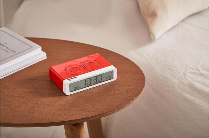 Actual product image Lexon Digitalwecker Flip Classic Pantone Red 2035