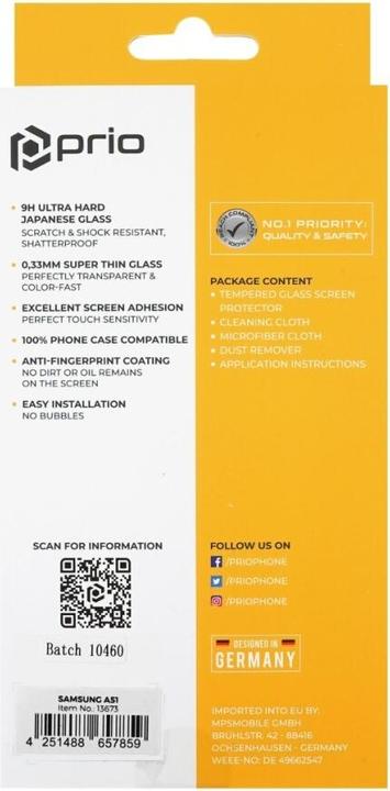 Produktbild prio Displayschutzglas für Samsung A51 transparent (1 Stück, Samsung Galaxy A51 5G, Samsung Galaxy A51)