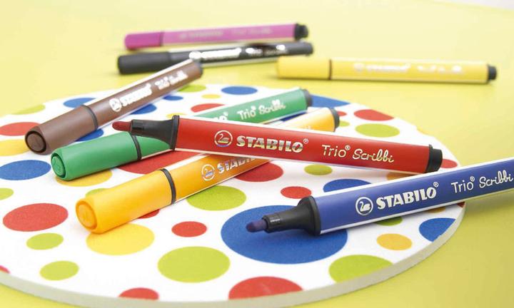Image du produit STABILO Trio Scribbi Stylo feutre triangulaire à ressort (Multicolore, 14 x)