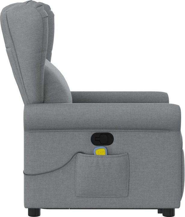 Immagine prodotto VidaXL Poltrona massaggiante con ausilio per la risalita Tessuto grigio chiaro