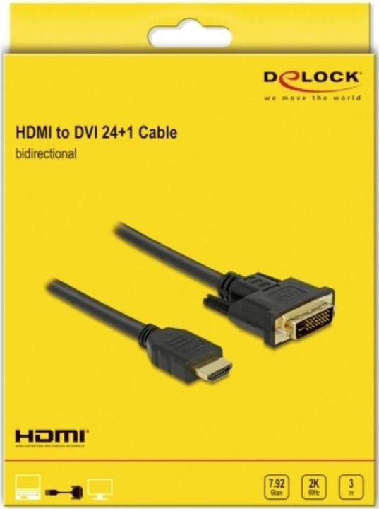 Produktbild Delock DVI| HDMI (Typ A) — DVI| HDMI (Typ A) (3 m, HDMI, DVI)