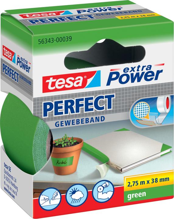 Produktbild tesa EXTRA POWER PERFECT Gewebeband, gewebeverstärktes Ductape (38 mm)