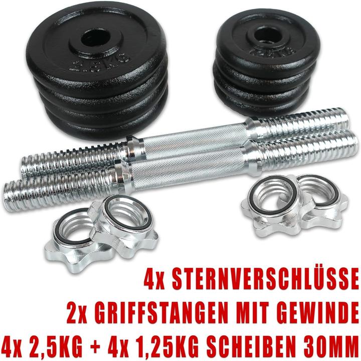 Actual product image C.P.Sports Hantelset 20 kg – im Koffer (1 x 1 kg)