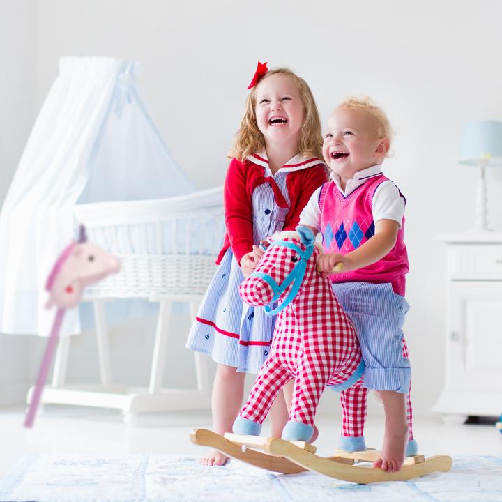 Image du produit Relaxdays Cheval à bâton licorne et son, enfants
