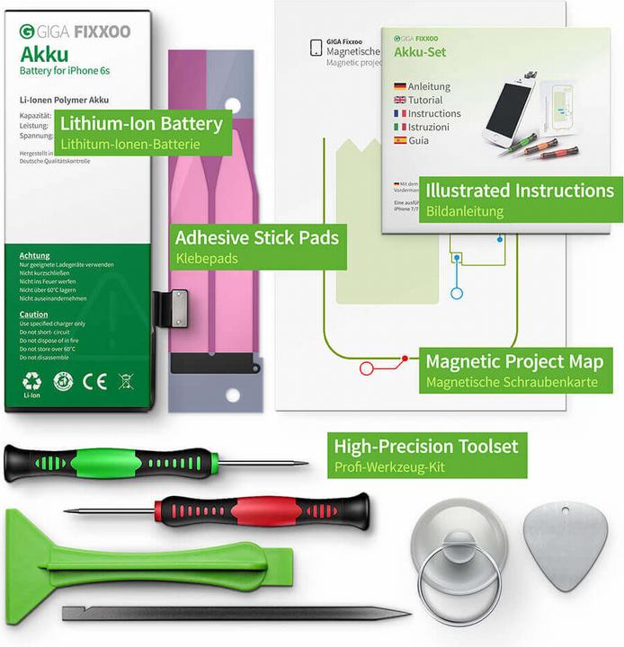 Actual product image Giga Fixxoo iPhone 6s Battery Complete Set (Rechargeable battery, iPhone 6s)