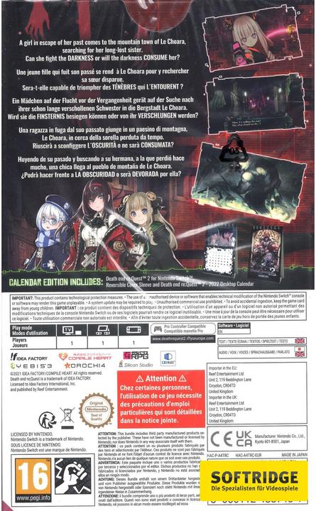 Image du produit Idea Factory Death end re Quest 2 - Calendar Edition (Switch Lite, Switch OLED, Switch, EN)