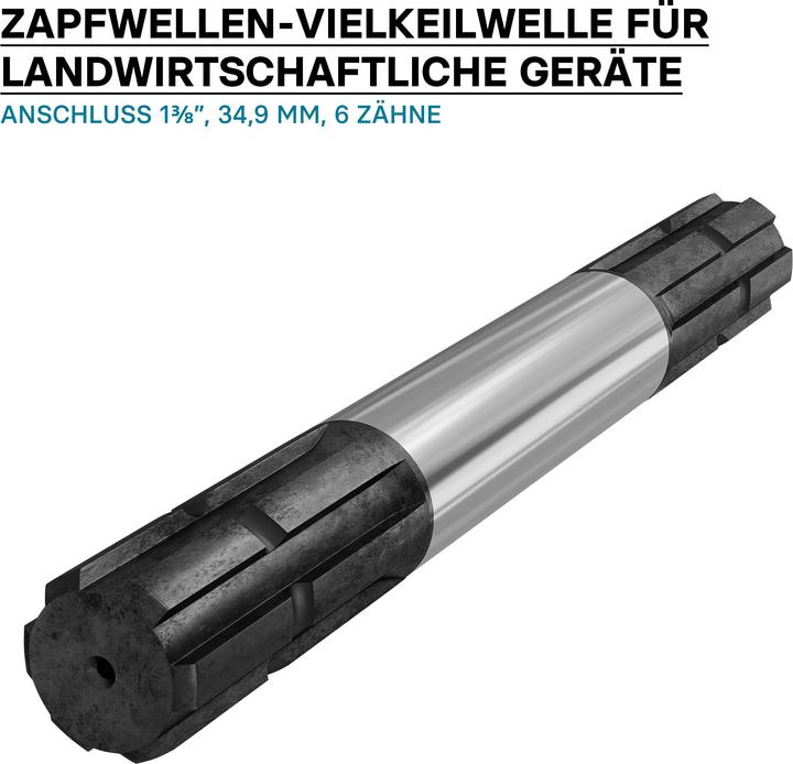 Produktbild Wiltec Zapfwellen Keilwelle B2 300 mm Vielkeilwelle für PTO-Shaft mit 1 3/8" Z6 Traktor (Traktorzubehör)