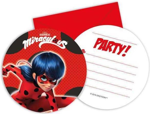 Actual product image Procos Invitation Miraculous Ladybug (6 pcs.)