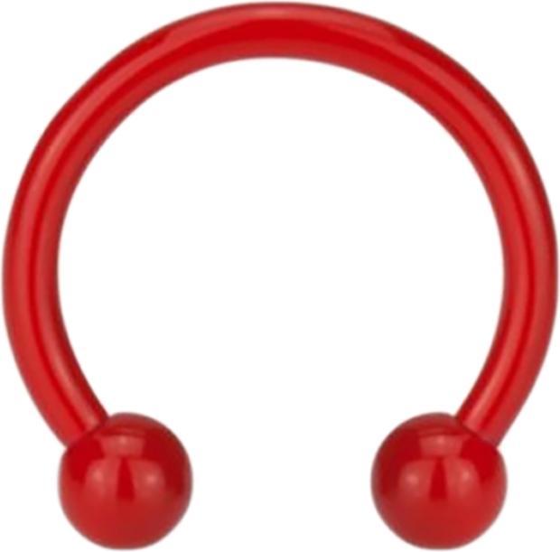 Immagine prodotto Star Piercing Micro Circular Barbell Fire Red con pallina (senza ottone, Acciaio chirurgico 316L)